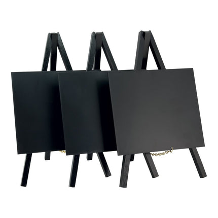 Securit® Mini Easel Black (10 Sets of 3) Table Chalkboard Set – 30 Easels + White Markers | Hospitality Trade Pack - hospitality