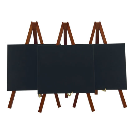 Securit® Mini Easel Mahogany (10 Sets of 3) Table Chalkboard Set – 30 Easels + White Markers | Hospitality Trade Pack - hospitality