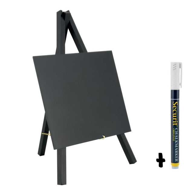 Securit Mini Table Chalkboards Black Easels Pack Of 6 With Chalk Marker - hospitality