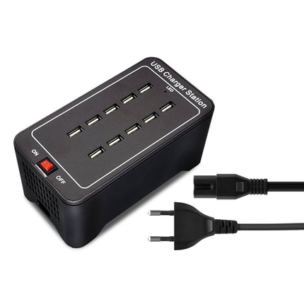 Securit® Multicharger with 10 USB Ports – Black | Hospitality Table Lighting - hospitality