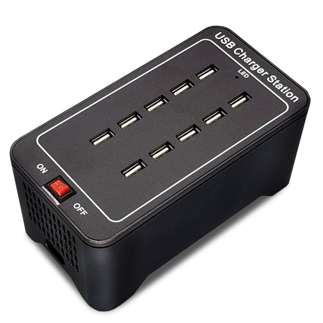 Securit® Multicharger with 10 USB Ports – Black | Hospitality Table Lighting - hospitality