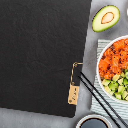 Securit® Nature A4 Black Front-of-House Set – 10 Menu Holders + 10 Bill Presenters | Hospitality Trade Pack - hospitality