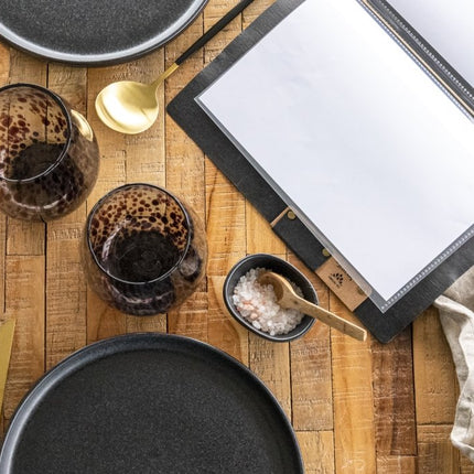 Securit® Nature A5 Black Menu Set – 10 Menu Holders + 20 Extra Pouches | Hospitality Trade Pack - hospitality