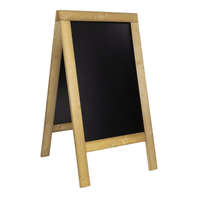 Securit® Nature Large Beechwood Pavement Board 135 cm Lit Pavement Sign Set – Board + LED Lamp + Wind Stopper + Markers | Hospitality Trade Pack - hospitality