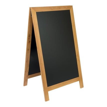 Securit® Nature Large Beechwood Pavement Board Nature Grey 135 cm Chalkboard Set – Board + Waterproof Markers + Cleaner | Hospitality Trade Pack - hospitality