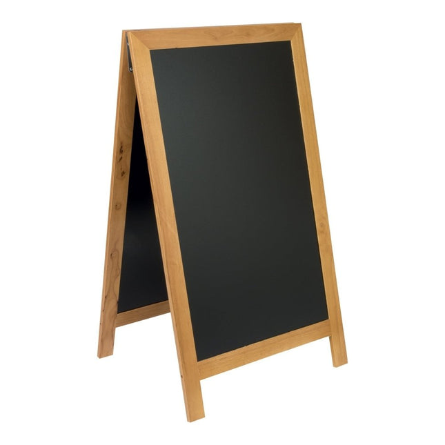 Securit® Nature Large Beechwood Pavement Board Nature Grey 135 cm Chalkboard Set – Board + Waterproof Markers + Cleaner | Hospitality Trade Pack - hospitality