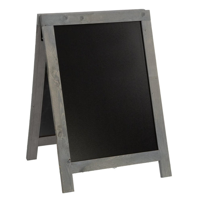 Securit® Nature Small Beechwood Pavement Board Nature Grey 85 cm Chalkboard Set – Board + Waterproof Markers + Cleaner | Hospitality Trade Pack - hospitality
