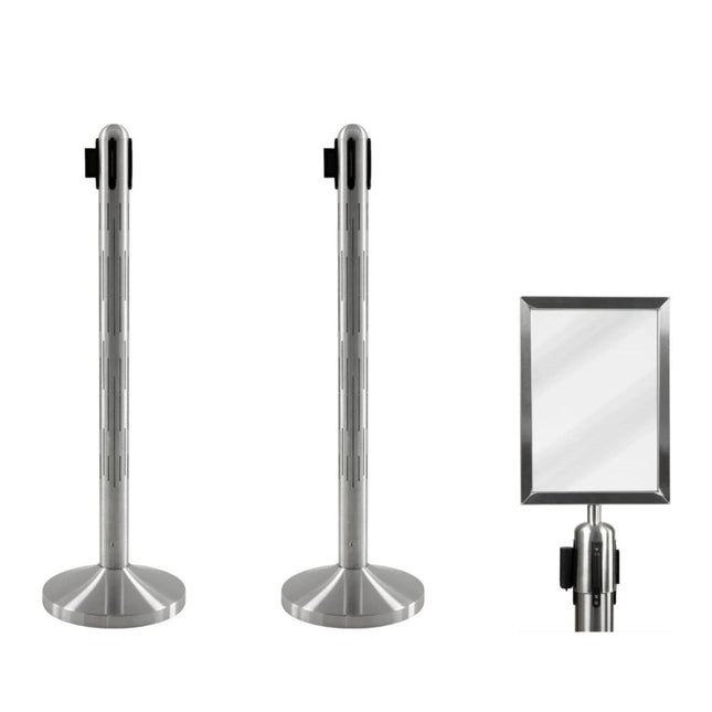 Securit® Nova LED Signed Entrance Set – 2 RGB LED Posts + A4 Sign Frame | Hospitality Trade Pack - CWDH