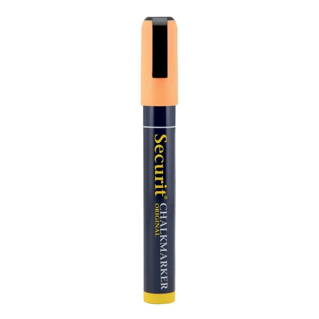Securit Orange Chalk Markers Pack of 12 2-6mm Nib for Non-Porous Surfaces - hospitality