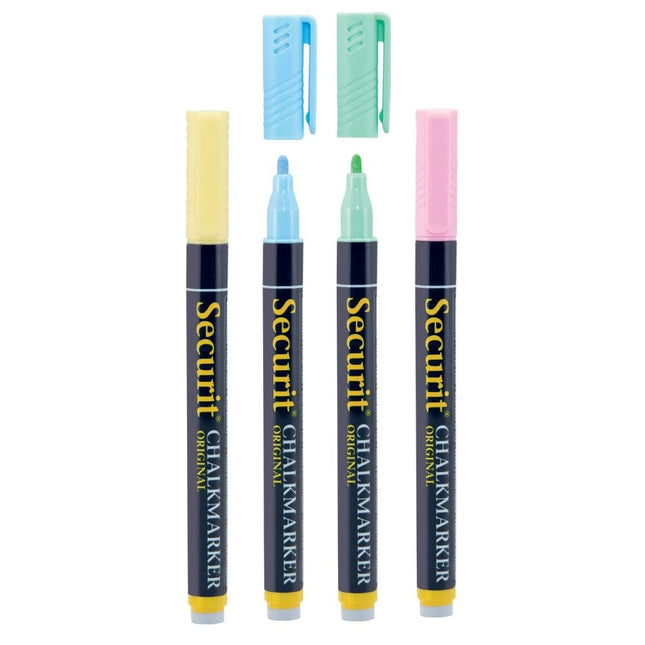 Securit Pastel Liquid Chalk Markers Set Of 12 Blister Pack - hospitality
