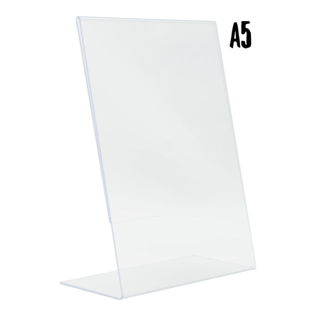 Securit Posterframes Acrylic Transparent A5 Portrait L Shaped Pack Of 6 - hospitality