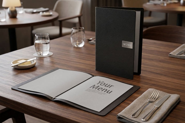 Securit® Premium A4 Paper Menu Card Inserts in Gray 42x29,5x1cm – 4 x Set of 50 | Restaurant Menu Covers - hospitality