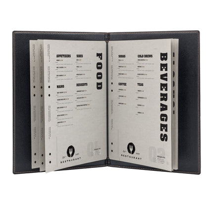 Securit® Premium A4 Paper Menu Card Inserts in Gray 42x29,5x1cm – 4 x Set of 50 | Restaurant Menu Covers - hospitality