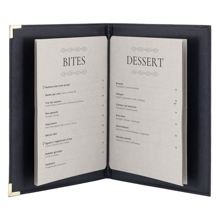 Securit® Premium A5 Paper Menu Card Inserts in Gray 30x21x1cm – 4 x Set of 50 | Restaurant Menu Covers - hospitality