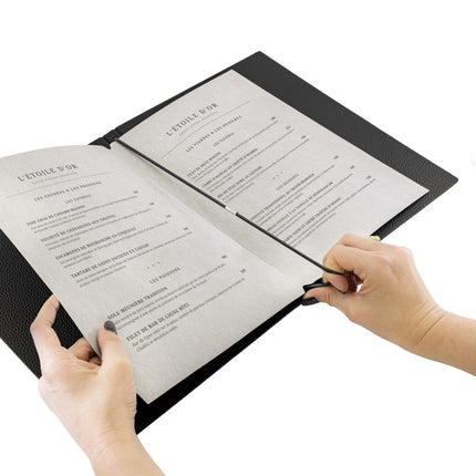 Securit® Premium A5 Paper Menu Card Inserts in Gray 30x21x1cm – 4 x Set of 50 | Restaurant Menu Covers - hospitality