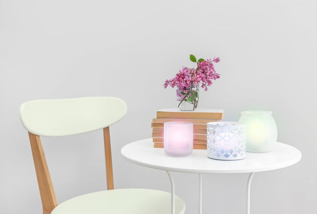 Securit® Rechargeable Tea Light Set Amsterdam in RGB + Warm White Replacements – Pack of 8 | Hospitality Table Lighting - hospitality