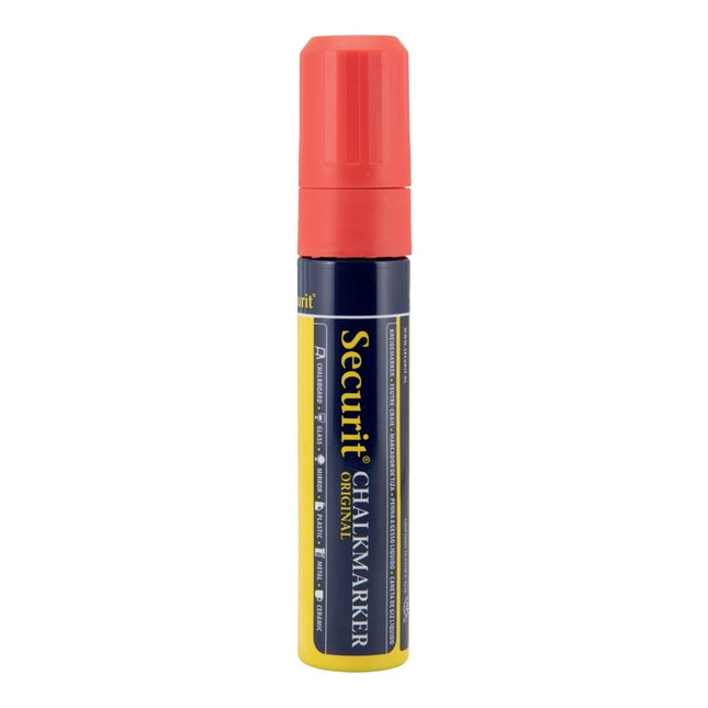 Securit Red Liquid Chalk Markers 15.5x2.7x2.7 cm Blister Pack of 12 - hospitality