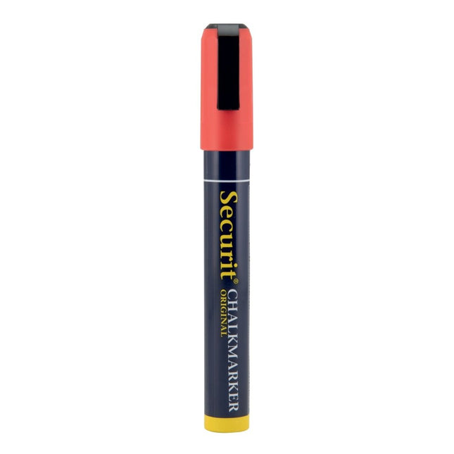 Securit Red Liquid Chalk Markers Pack of 12 14.5x1.5x2cm 2-6mm Nib - hospitality