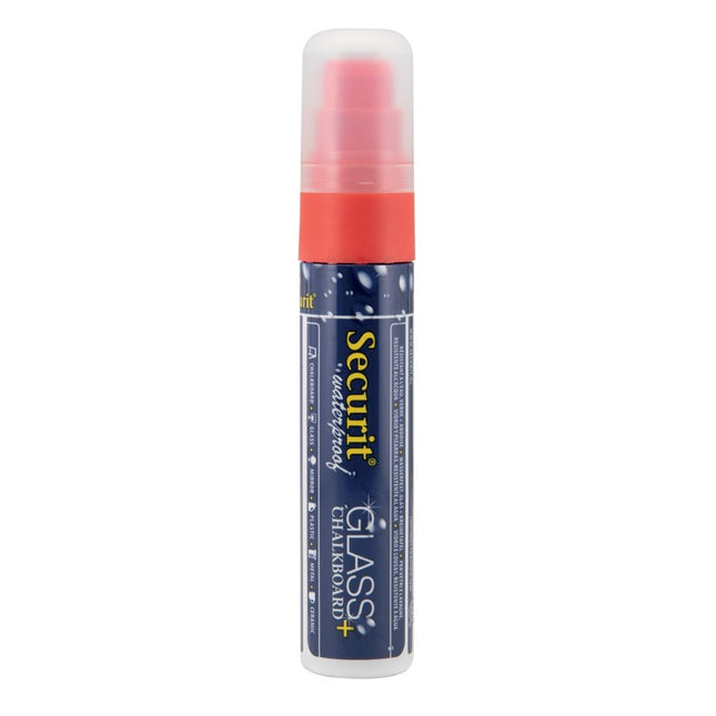 Securit Red Waterproof Chalkmarkers Pack of 6 for Glass and Chalkboard - hospitality
