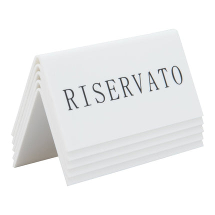 Securit Reservation Table Stands White Acrylic Riservato Pack of 6 - hospitality