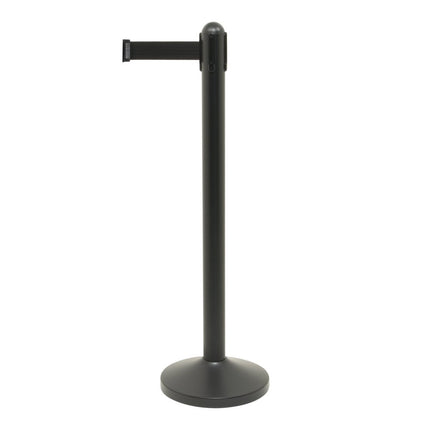 Securit® Retractable Barrier Set with Black Nylon Strap | Queue & Entrance Control - hospitality