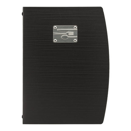 Securit Rio Black Menu Holders 34x25x1.2cm Pack Of 10 With Double Insert - hospitality