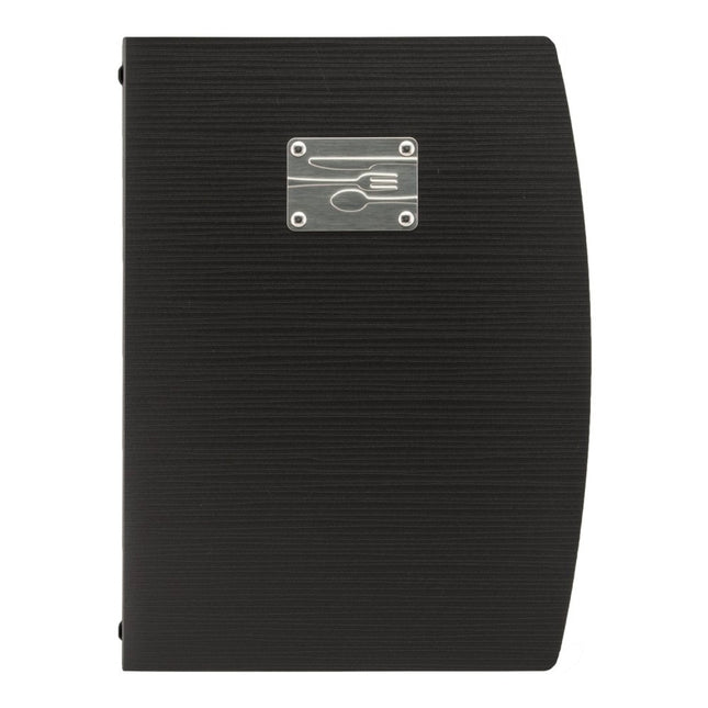 Securit Rio Black Menu Holders 34x25x1.2cm Pack Of 10 With Double Insert - hospitality