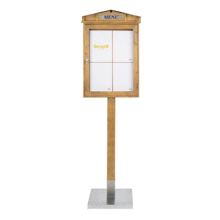Securit Rustic LED Information Display Wood and Zinc 184.3x57.5x40.1 cm - hospitality