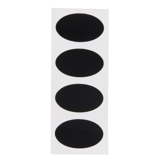 Securit Self Adhesive Chalkboard Stickers Black 4.7x8x0.004cm Pack of 12 - hospitality