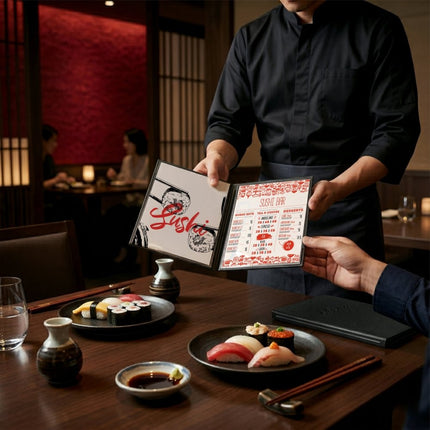 Securit® Signature A5 Black Menu Set – 10 Menu Holders + 20 Extra Pouches | Hospitality Trade Pack - hospitality