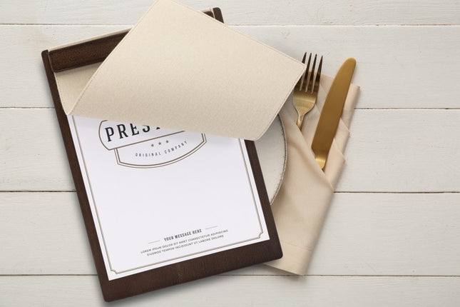 Securit® Signature Clipboard A4 in Walnut 23x32x1,5cm – Pack of 10 | Restaurant Menu Covers - hospitality