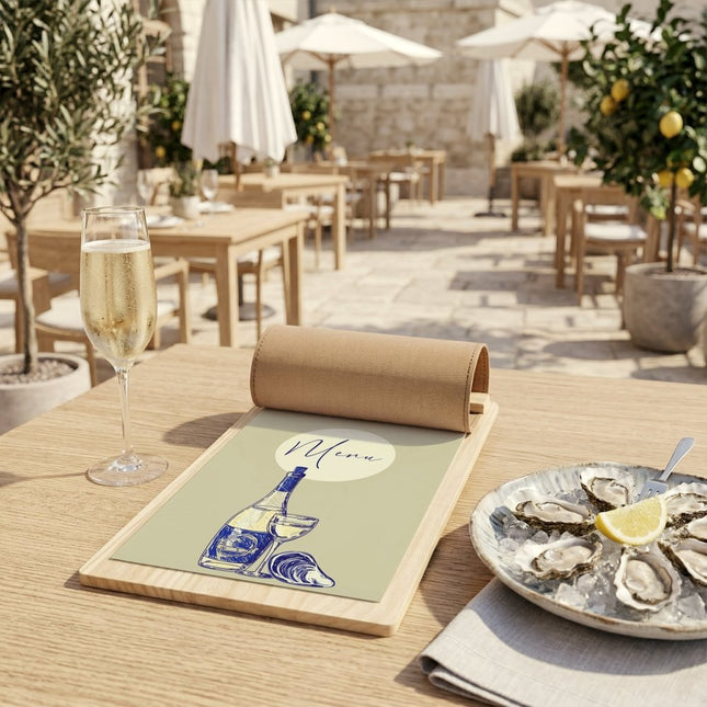 Securit® Signature Clipboard A45 in Beech 18,5x32x1,5cm – Pack of 10 | Restaurant Menu Covers - hospitality