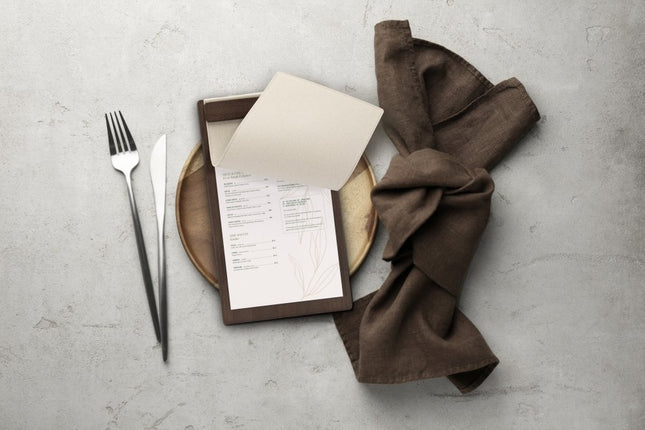 Securit® Signature Clipboard A45 in Walnut 18,5x32x1,5cm – Pack of 10 | Restaurant Menu Covers - hospitality
