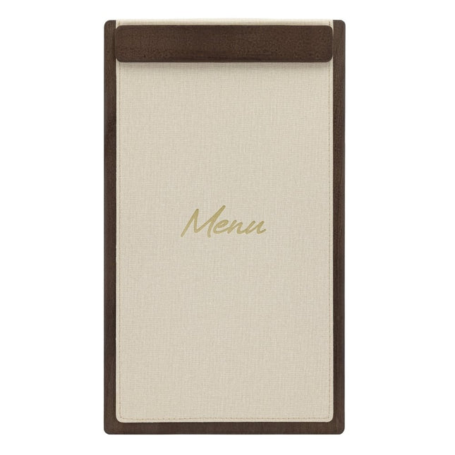 Securit® Signature Clipboard A45 in Walnut 18,5x32x1,5cm – Pack of 10 | Restaurant Menu Covers - hospitality