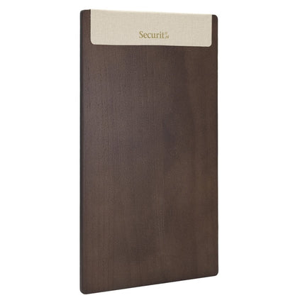 Securit® Signature Clipboard A45 in Walnut 18,5x32x1,5cm – Pack of 10 | Restaurant Menu Covers - hospitality