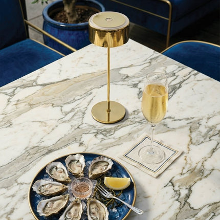 Securit® Signature Dimmable LED Table Lamp in Gold – Pack of 10 | Hospitality Table Lighting - hospitality