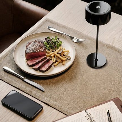 Securit® Signature Dimmable LED Table Lamp in Metallic Black – Pack of 10 | Hospitality Table Lighting - hospitality