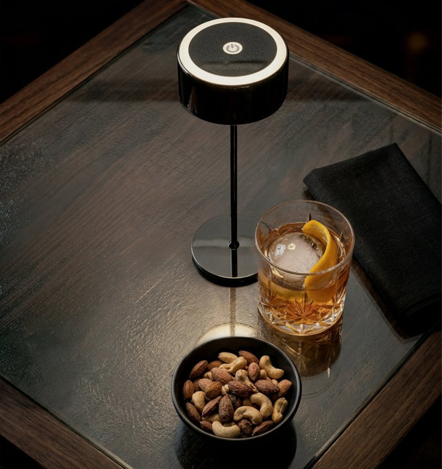 Securit® Signature Dimmable LED Table Lamp in Metallic Black – Pack of 10 | Hospitality Table Lighting - hospitality