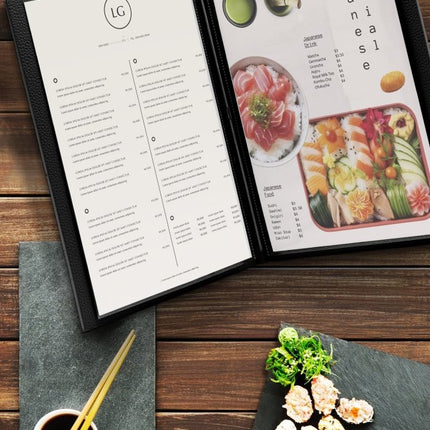 Securit® Signature Menu Holder A4 in Black 25x31,5x2cm – Pack of 10 | Restaurant Menu Covers - hospitality