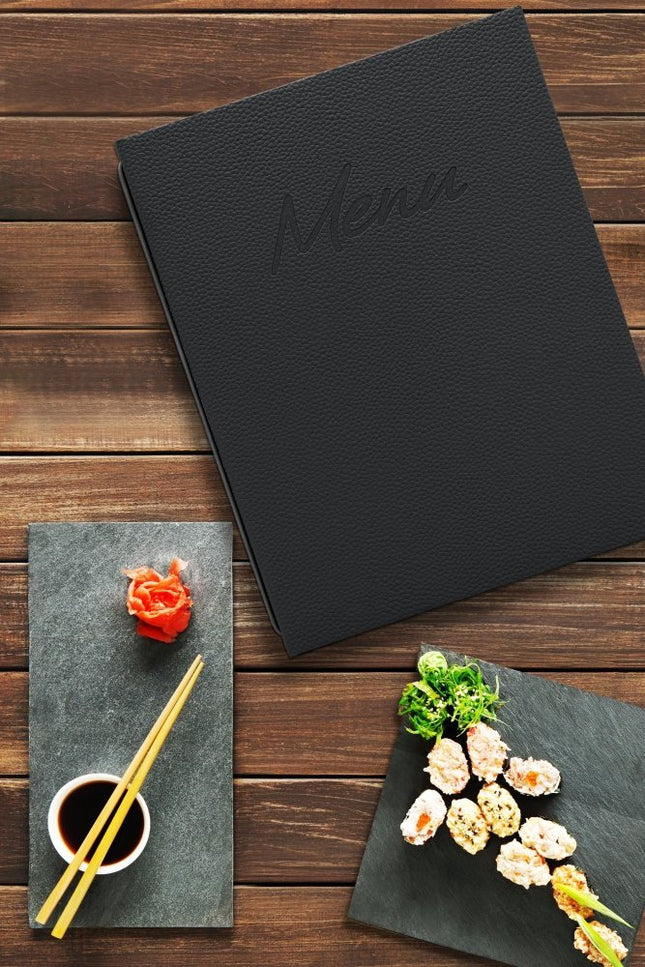 Securit® Signature Menu Holder A4 in Black 25x31,5x2cm – Pack of 10 | Restaurant Menu Covers - hospitality