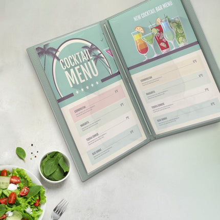Securit® Signature Menu Holder A4 in Green 25x31,5x2cm – Pack of 10 | Restaurant Menu Covers - hospitality