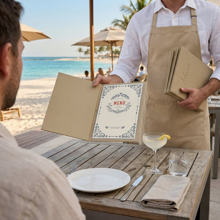 Securit® Signature Menu Holder A4 in Sand 25x31,5x2cm – Pack of 10 | Restaurant Menu Covers - hospitality
