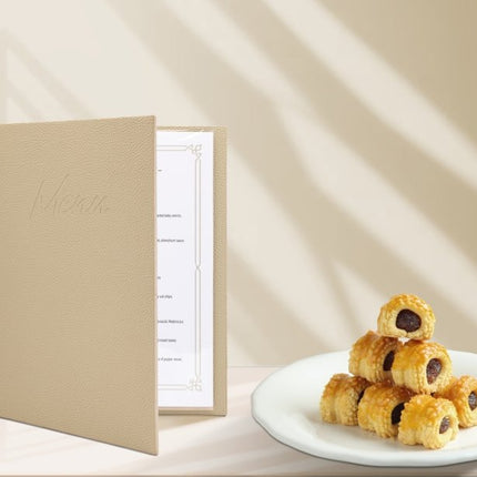 Securit® Signature Menu Holder A5 in Beige 18x22,5x2cm – Pack of 10 | Restaurant Menu Covers - hospitality
