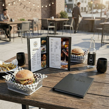Securit® Signature Menu Holder A5 in Black 18x22,5x2cm – Pack of 10 | Restaurant Menu Covers - hospitality