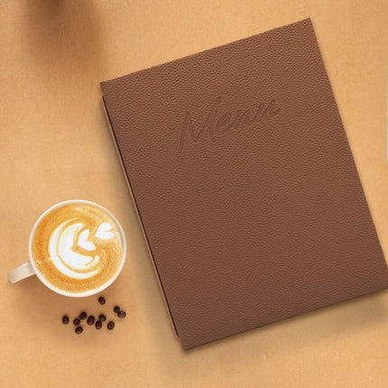 Securit® Signature Menu Holder A5 in Brown 18x22,5x2cm – Pack of 10 | Restaurant Menu Covers - hospitality
