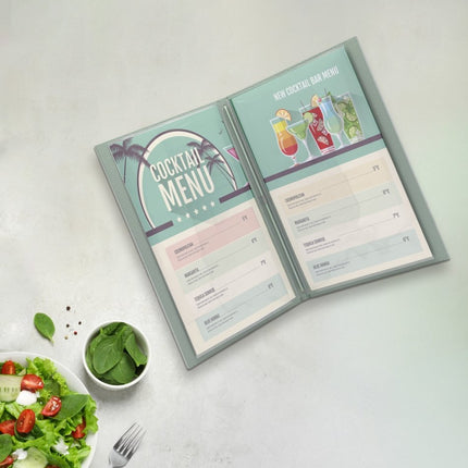 Securit® Signature Menu Holder A5 in Green 18x22,5x2cm – Pack of 10 | Restaurant Menu Covers - hospitality