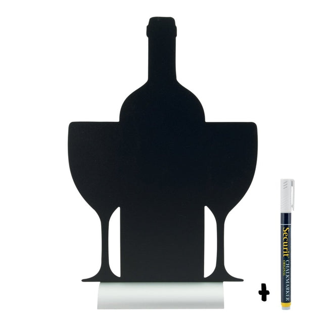 Securit Silhouette Aluminium Table Chalkboards Black 34 X 23 X 6 cm Pack 6 - hospitality
