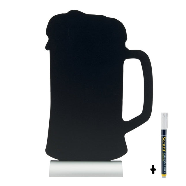 Securit Silhouette Aluminium Table Chalkboards Black Pack Of 6 Double Sided - hospitality