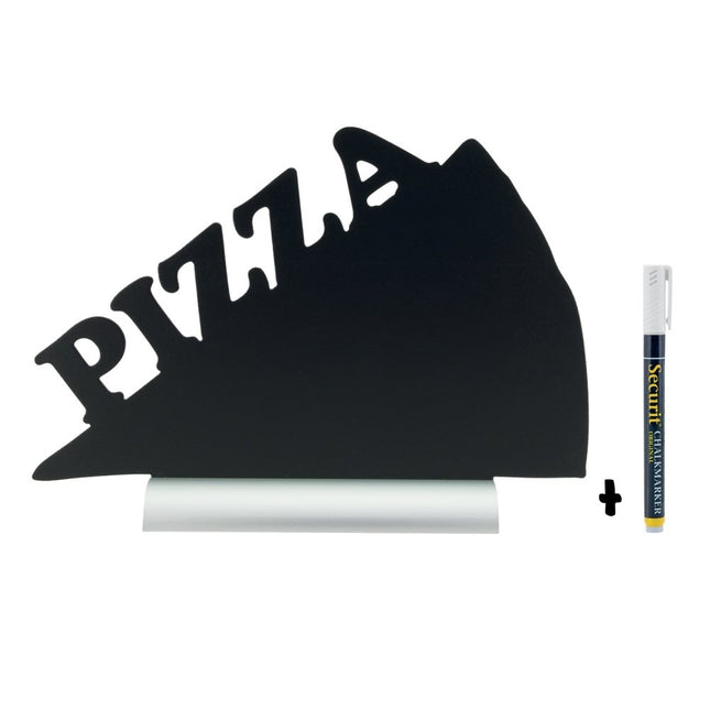 Securit Silhouette Aluminium Table Chalkboards Pack of 6 Black 24x34x6cm - hospitality