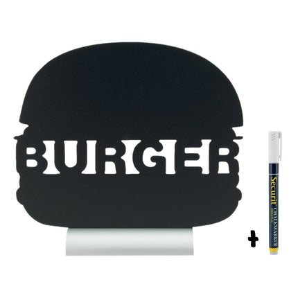 Securit Silhouette Aluminium Table Chalkboards Pack Of 6 Black 25 X 27,5 X 6 Cm - hospitality